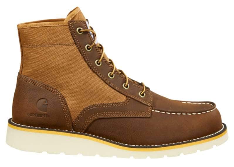 Carhartt  Brown Leather and Nylon Wedge 6- Inch Moc Toe Non-Safety Toe