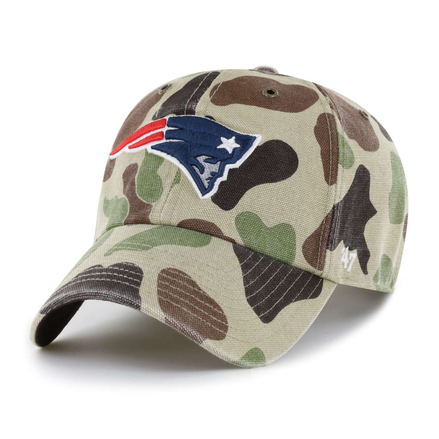 Мужская бейсболка '47 New England Patriots Camo Clean Up для Carhartt, цвет: Камуфляжный — фото 1