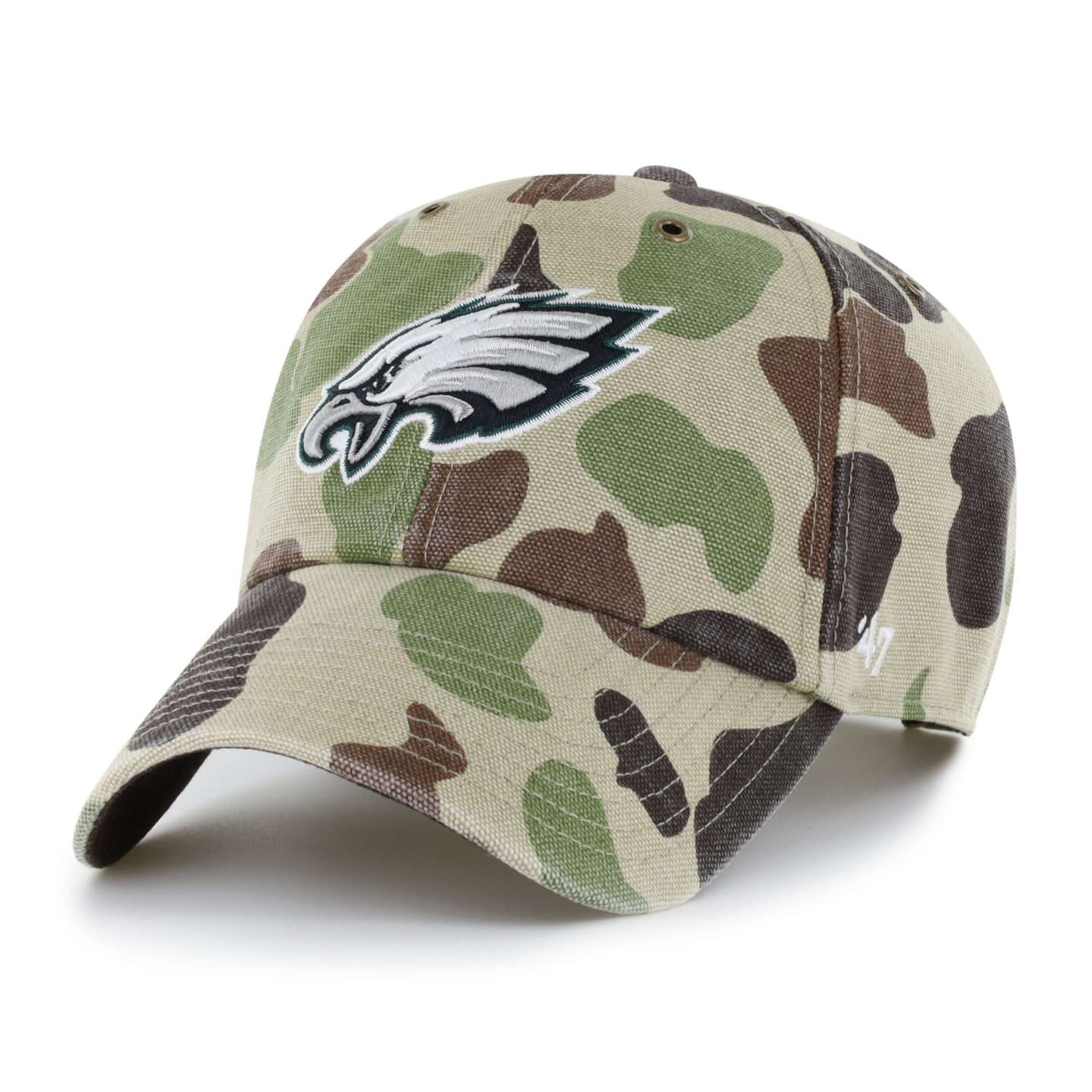 Мужская бейсболка '47 Philadelphia Eagles Camo Clean Up для Carhartt, цвет: Камуфляжный — фото 1