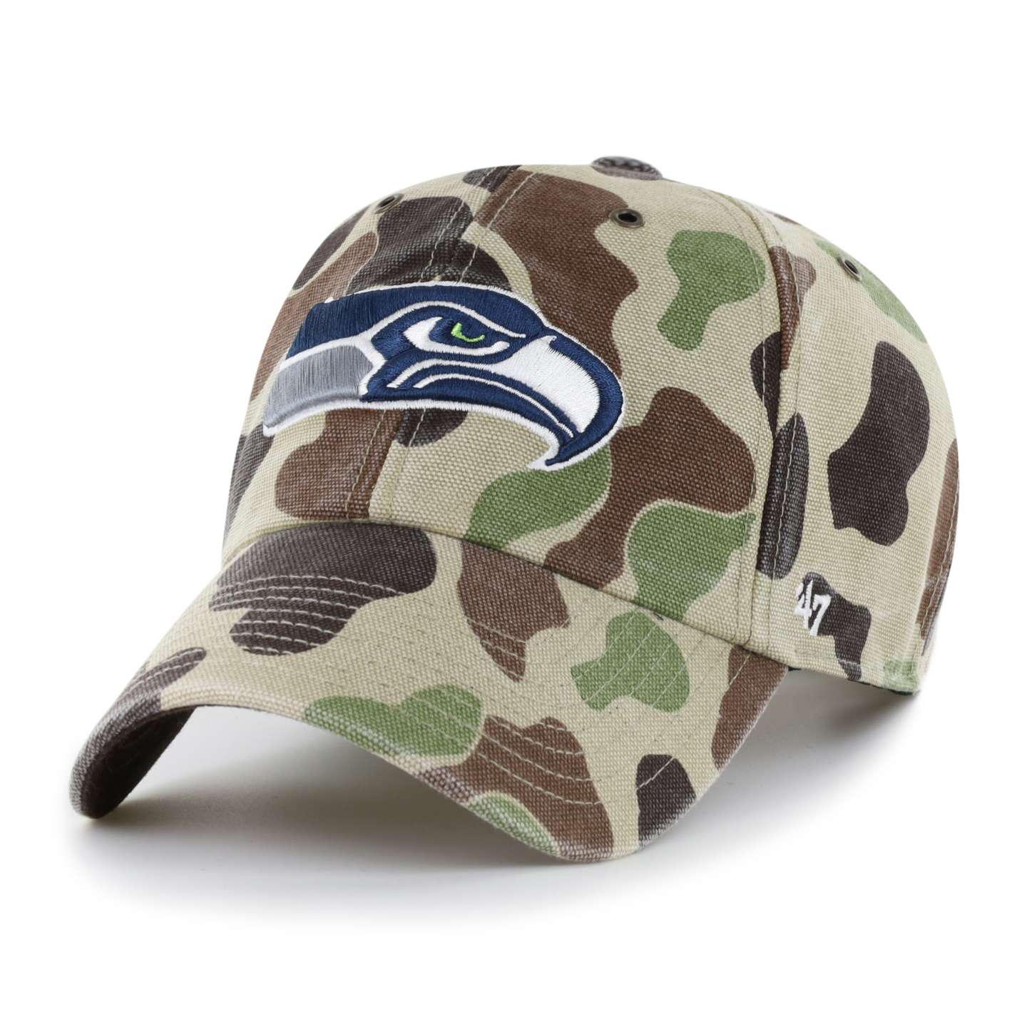 Мужская бейсболка '47 Seattle Seahawks Camo Clean Up для Carhartt, цвет: Камуфляжный — фото 1