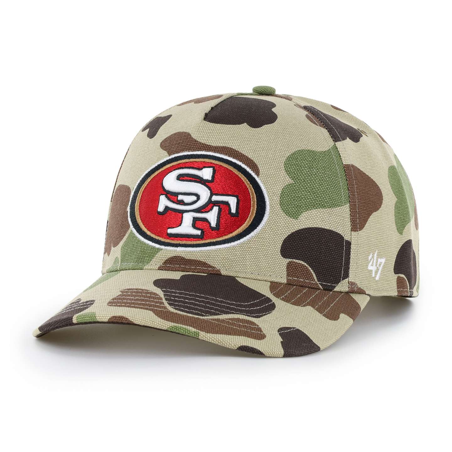 Мужская бейсболка '47 San Francisco 49ers Camo Hitch для Carhartt, свободный крой, цвет: Камуфляжный — фото 1
