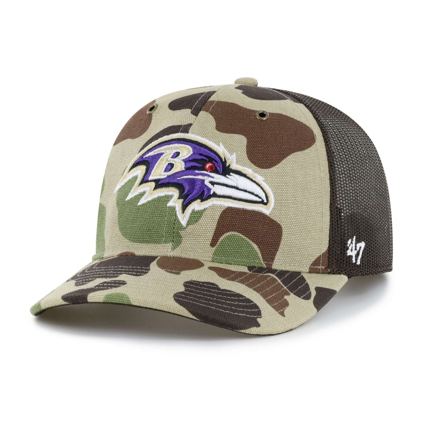 Кепка-тракер '47 Baltimore Ravens Camo Trucker для Carhartt, Relaxed Fit, цвет: Камуфляжный — фото 1