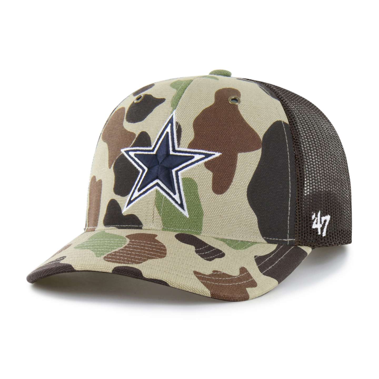 Кепка-тракер '47 Dallas Cowboys Camo Trucker для Carhartt, Relaxed Fit, цвет: Камуфляжный — фото 1