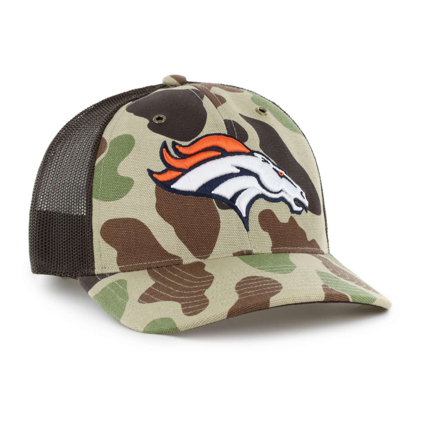 Мужская кепка-тракер '47 Denver Broncos Camo Trucker для Carhartt, свободный крой, цвет: Камуфляжный — фото 4