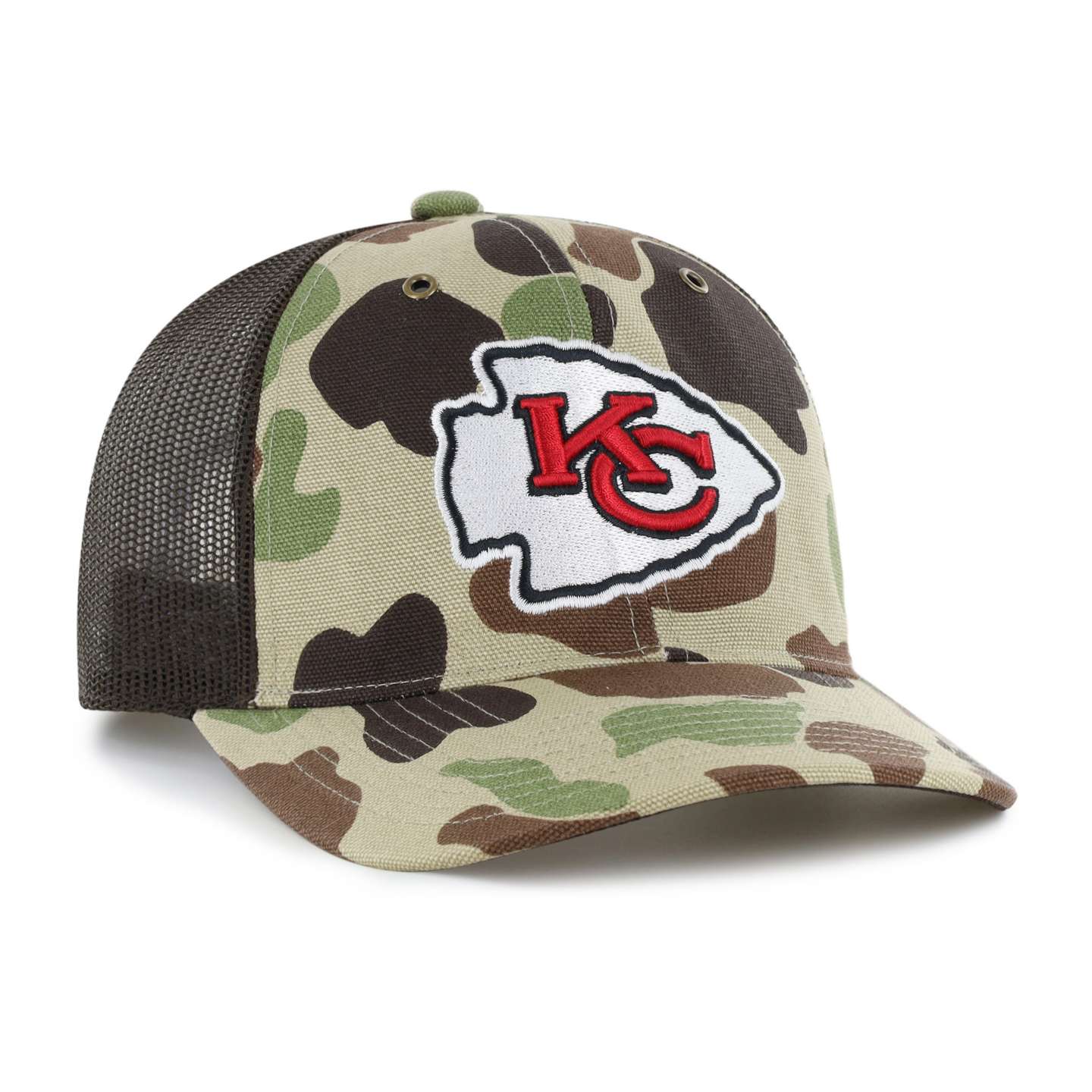 Мужская кепка-тракер '47 Kansas City Chiefs Camo Trucker для Carhartt, свободный крой, цвет: Камуфляжный — фото 4