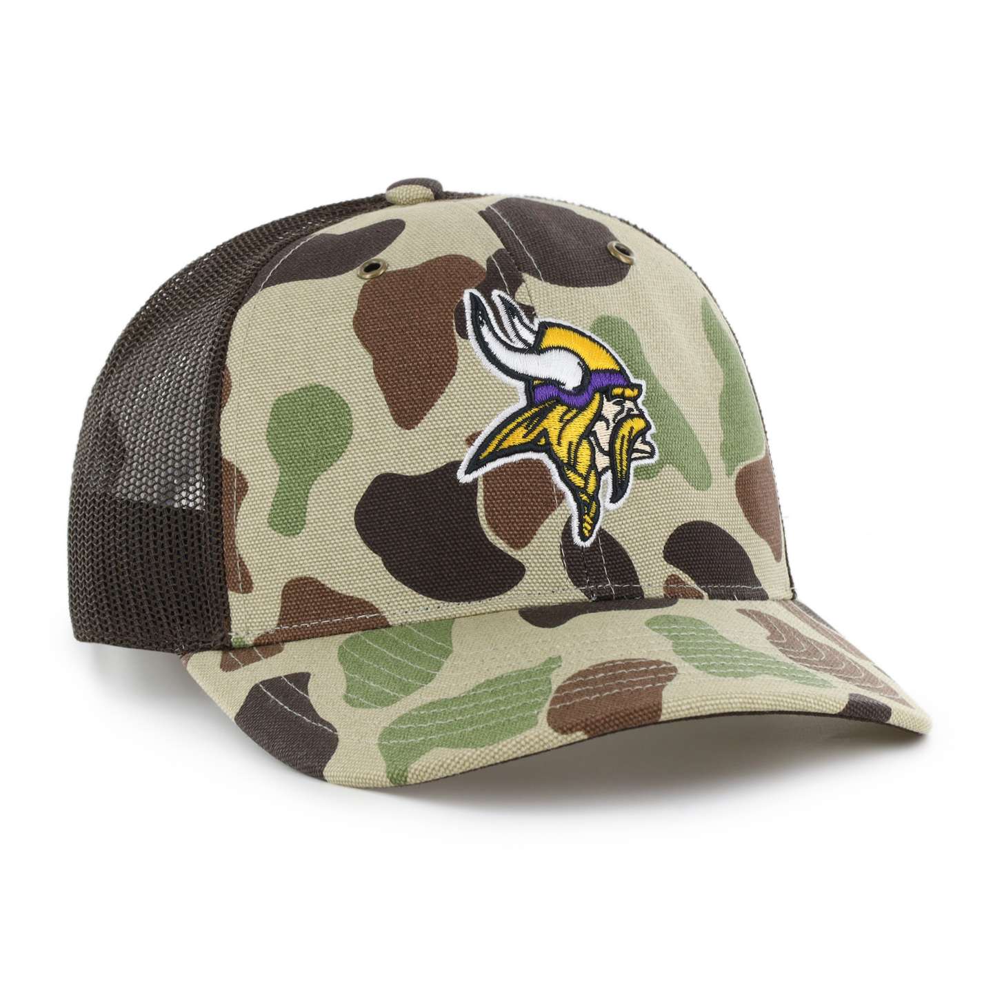 Мужская кепка-тракер '47 Minnesota Vikings Camo Trucker для Carhartt, свободный крой, цвет: Камуфляжный — фото 4