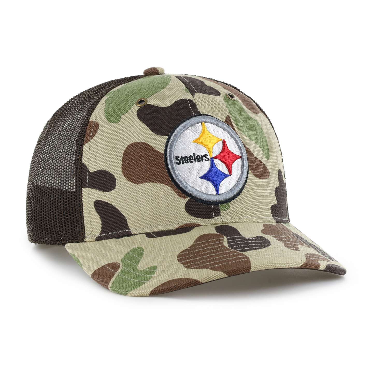 Кепка-тракер Carhartt Pittsburgh Steelers '47 Trucker, камуфляжная, свободного кроя, цвет: Камуфляжный — фото 4