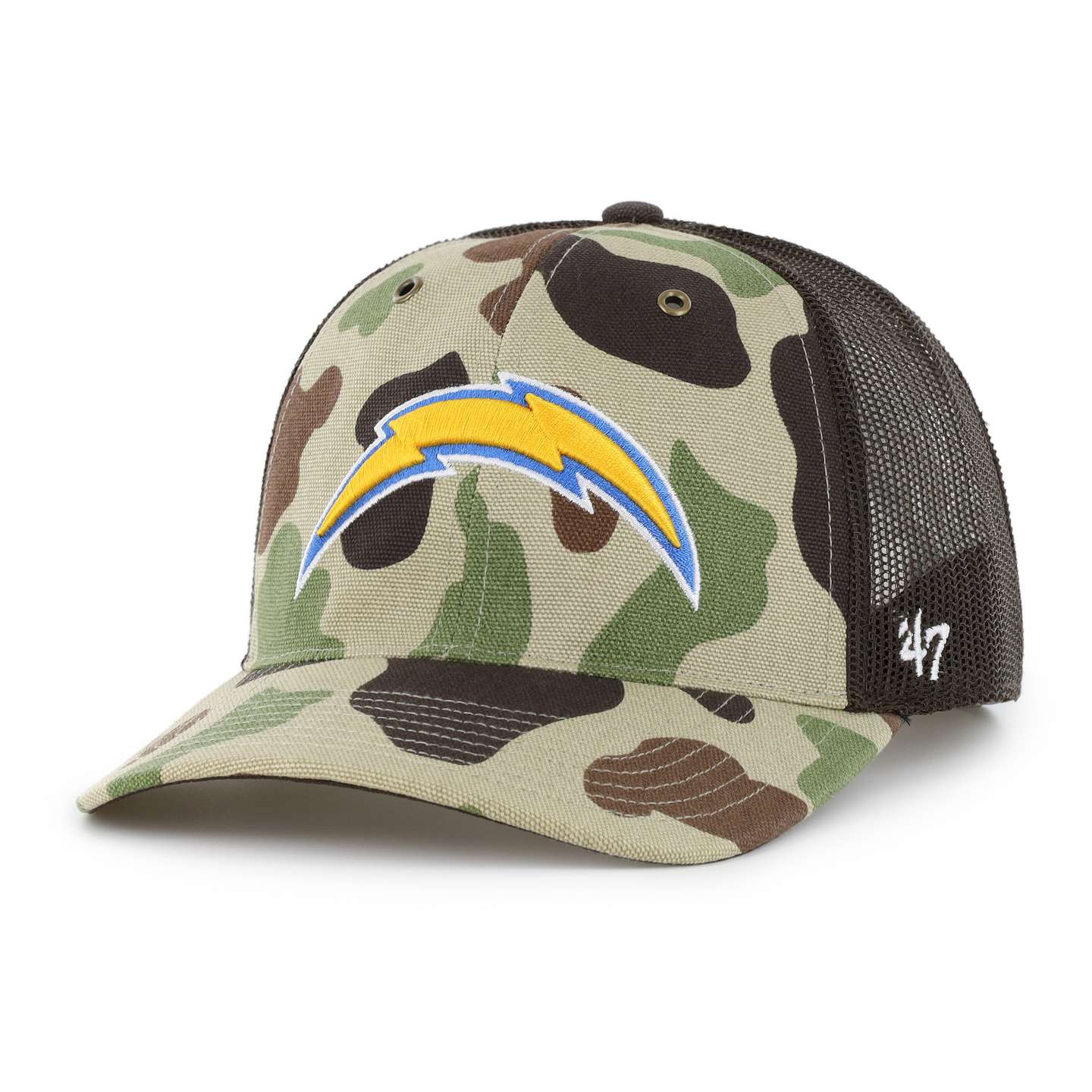Мужская кепка-тракер '47 Los Angeles Chargers Camo Trucker для Carhartt, свободный крой, цвет: Камуфляжный — фото 1