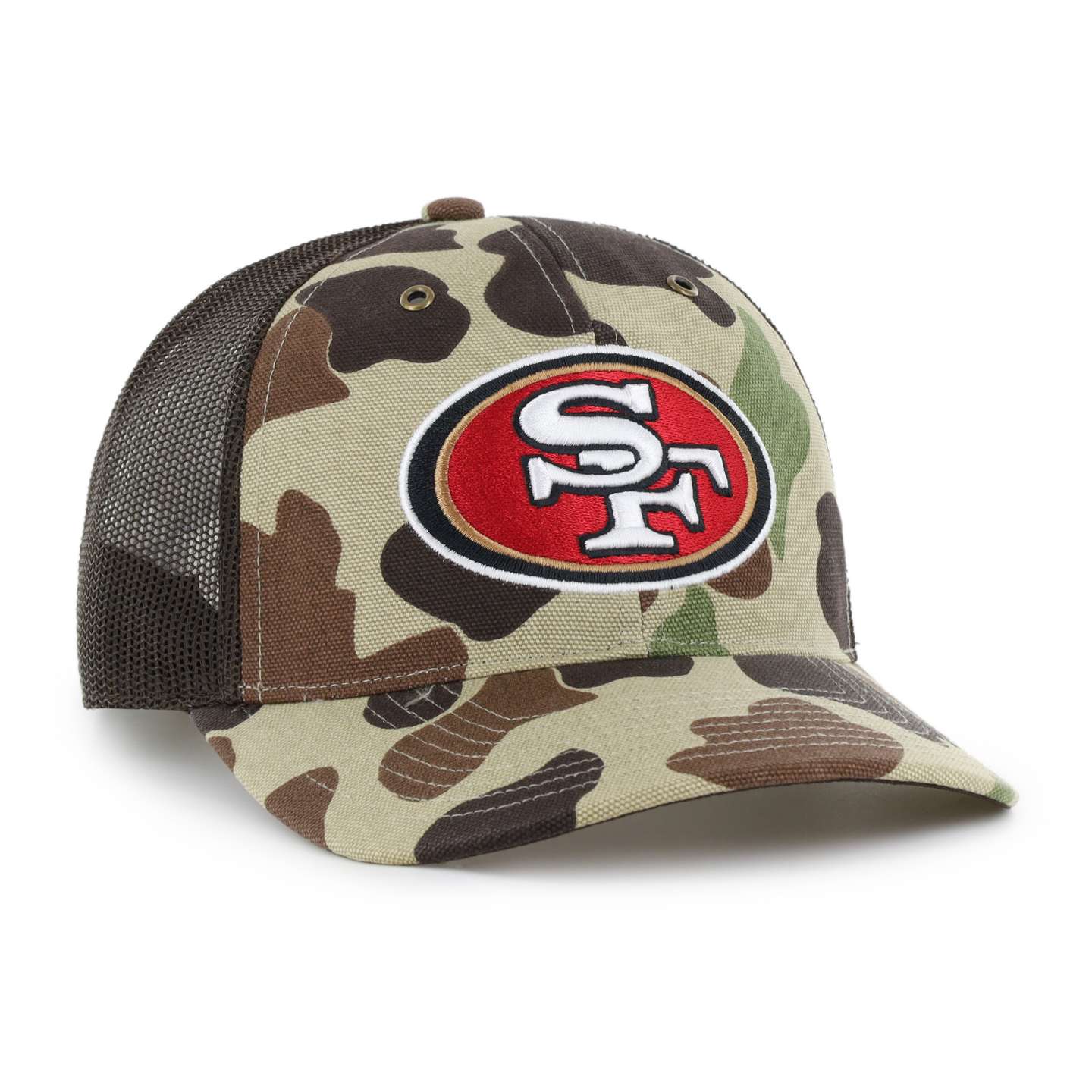 Мужская кепка-тракер '47 San Francisco 49ers Camo Trucker для Carhartt, свободный крой, цвет: Камуфляжный — фото 4