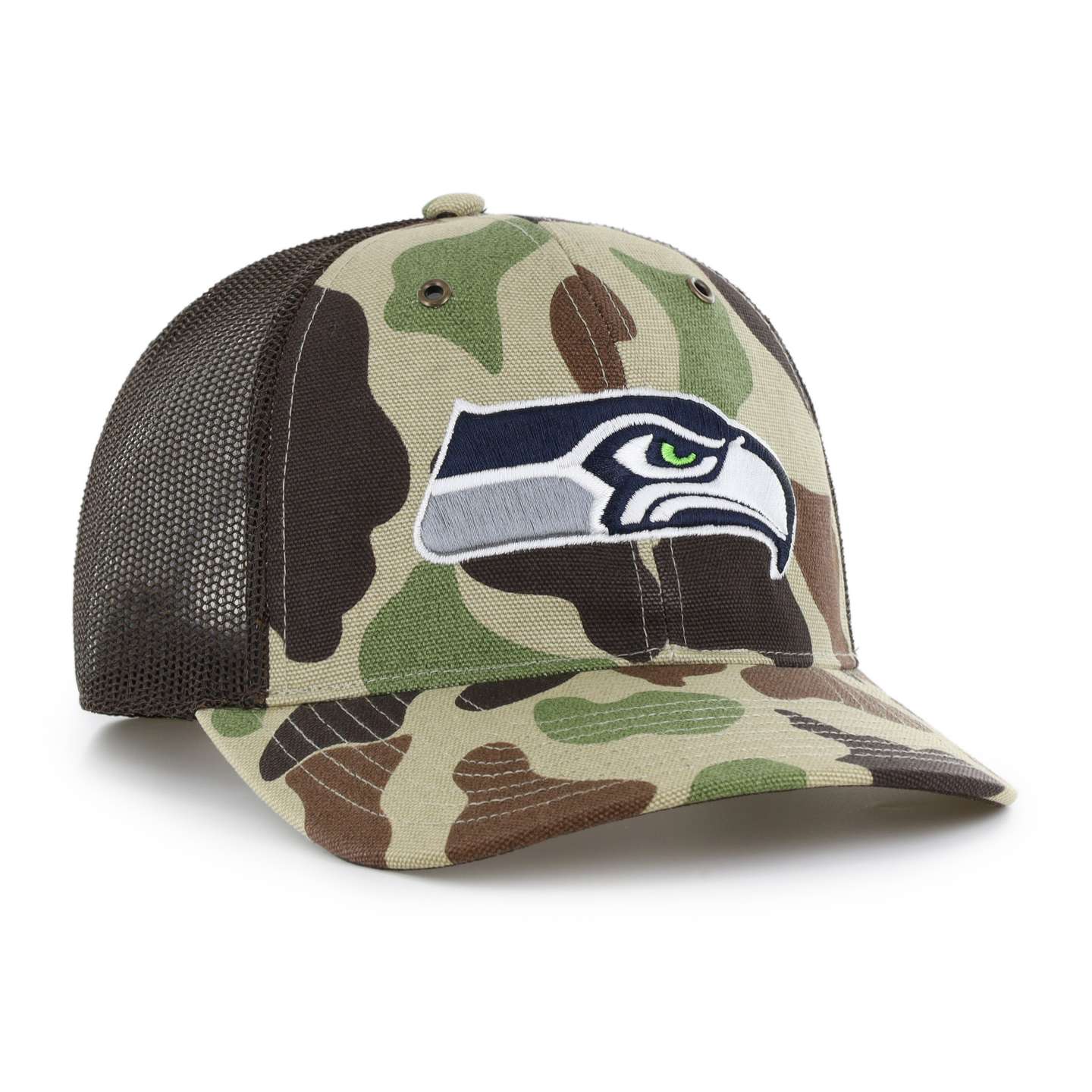 Мужская кепка-тракер '47 Seattle Seahawks Camo Trucker для Carhartt, свободный крой, цвет: Камуфляжный — фото 4