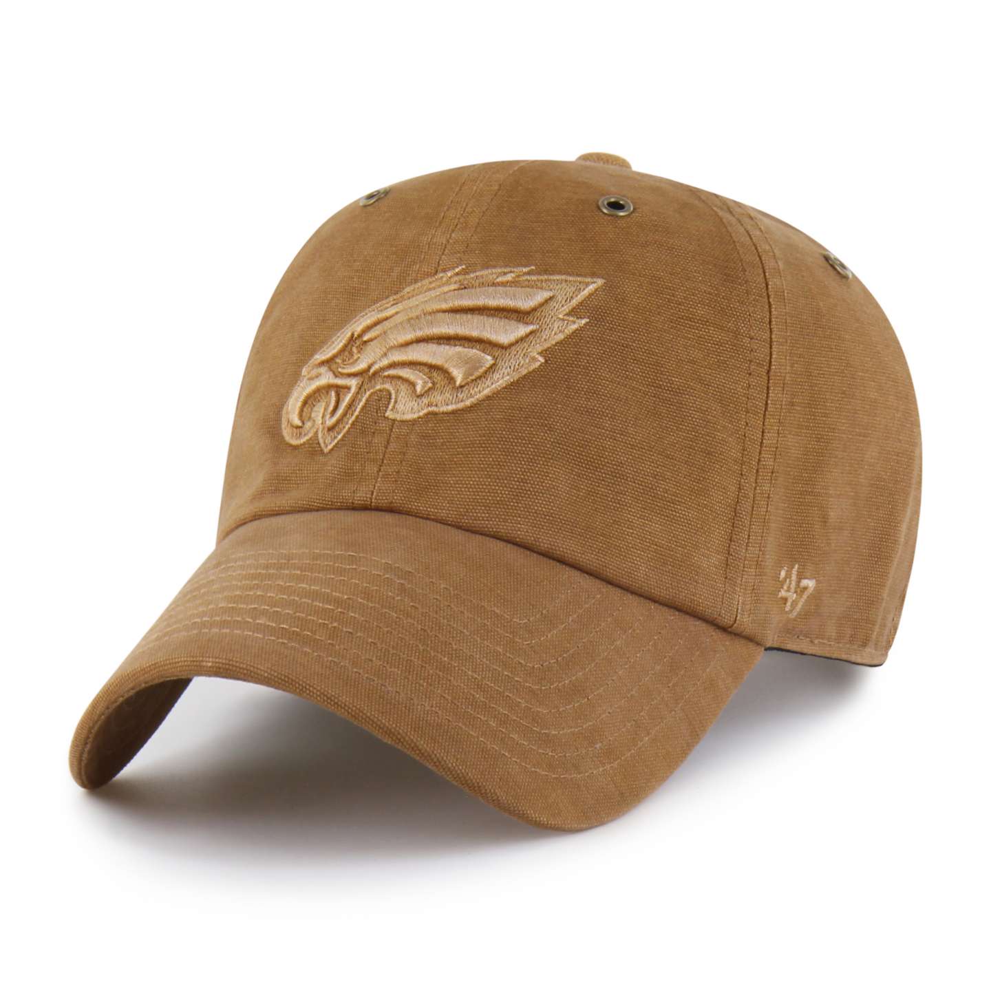 Бейсболка Carhartt Philadelphia Eagles '47 Clean Up, окрашенная, цвет: Коричневый — фото 1