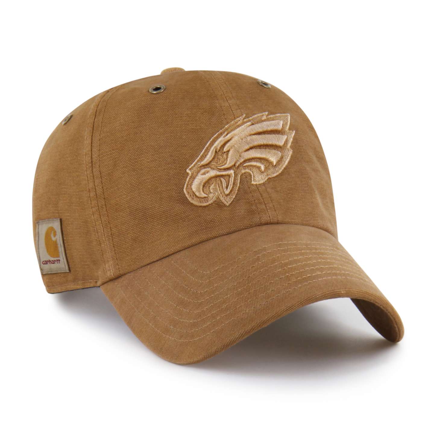 Бейсболка Carhartt Philadelphia Eagles '47 Clean Up, окрашенная, цвет: Коричневый — фото 4