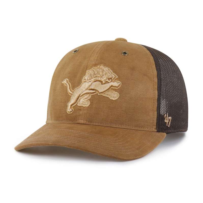 Carhartt  Worn Brown Detroit Lions '47 Dyed Trucker Relaxed Fit