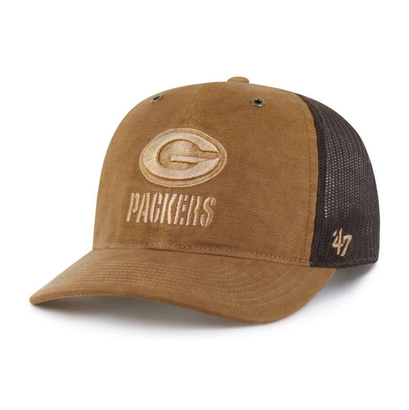 Carhartt  Worn Brown Green Bay Packers '47 Dyed Trucker Relaxed Fit