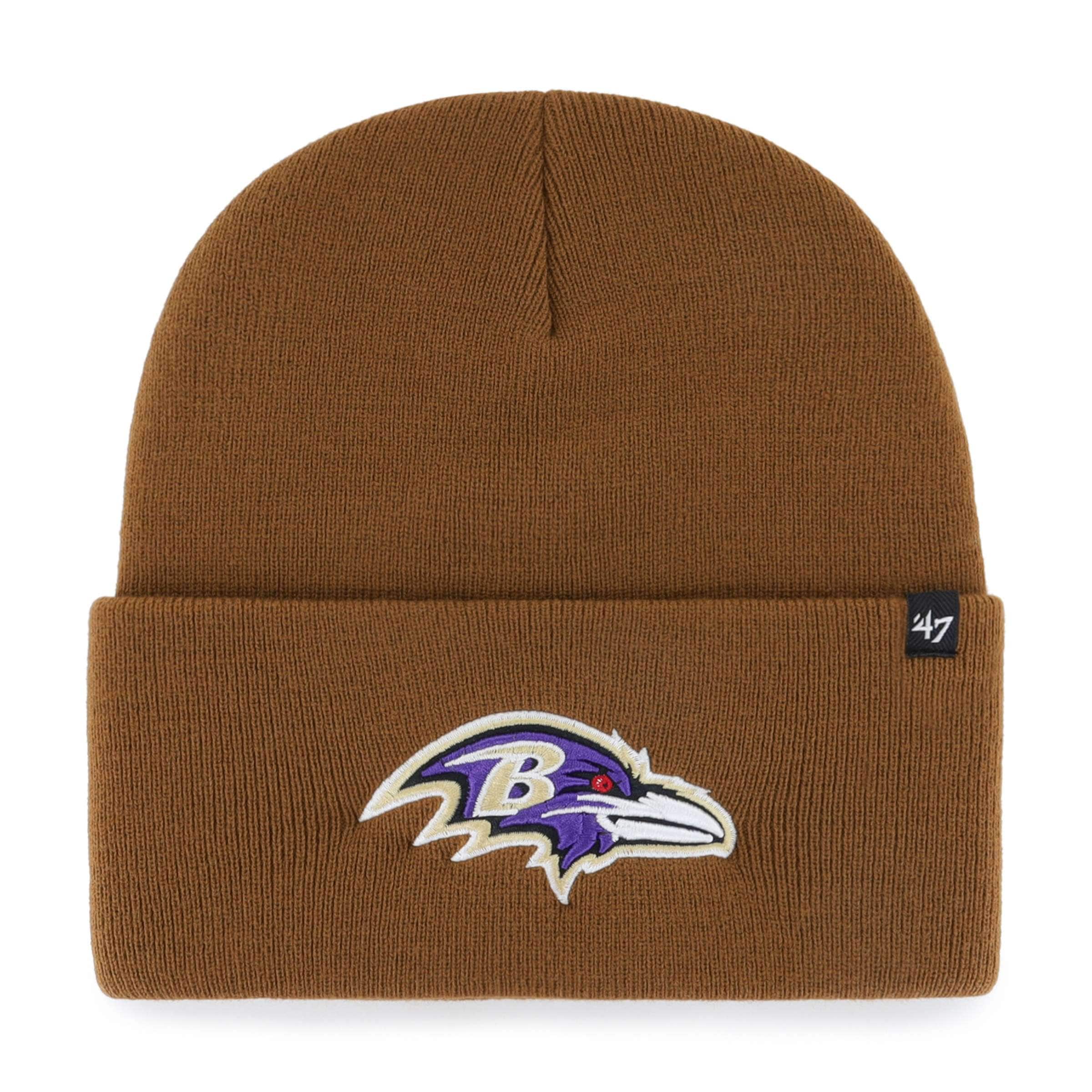 Men's Carhartt x '47 Brown Baltimore Ravens Cuffed Knit Hat