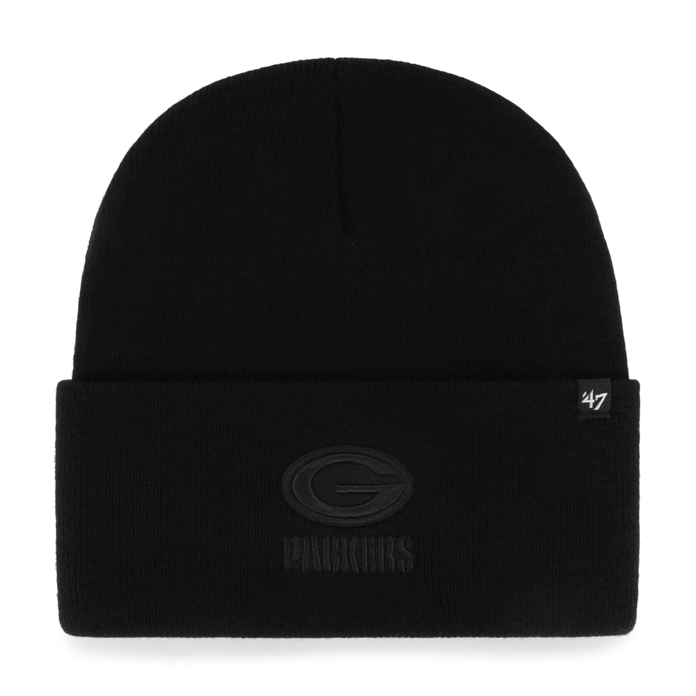 Men's Carhartt x '47 Black Green Bay Packers Cuffed Knit Hat