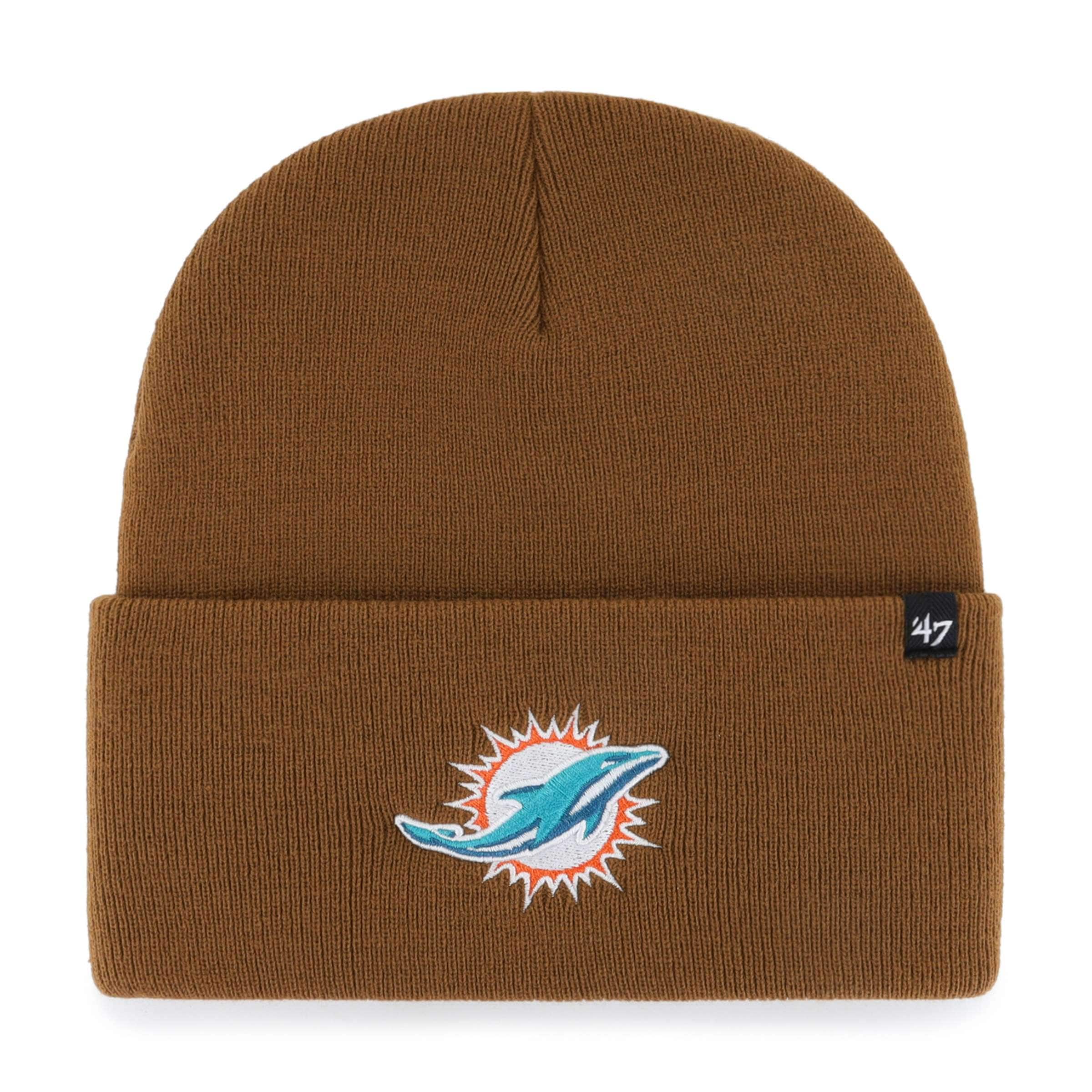 Men's Carhartt x '47 Brown Miami Dolphins Cuffed Knit Hat