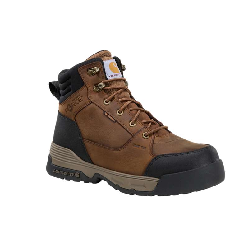 Carhartt  Bison Brown Oil Tan Force HD 6" Waterproof Composite Toe Work Boot