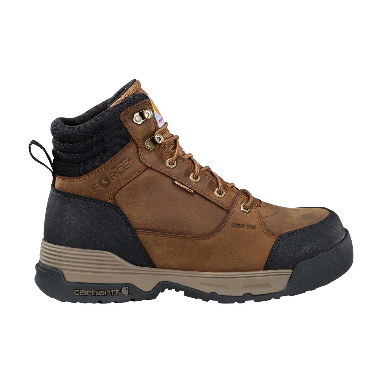 Мужские ботинки Carhartt Force HD 6" Waterproof Composite Toe Work Boot, цвет: Коричневый рыжевато-коричневый — фото 2