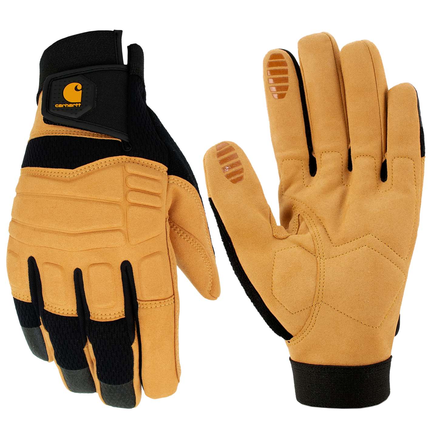 Мужские перчатки Carhartt Synthetic Leather High Dexterity Molded Knuckle Secure Cuff, цвет: Чёрный — фото 1