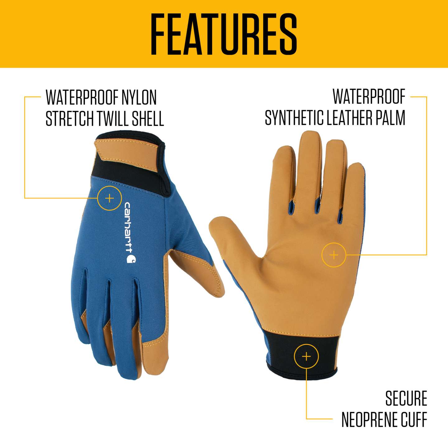 Женские перчатки Carhartt Durable Water Repellent High Dexterity, цвет: Тёмный синий — фото 2