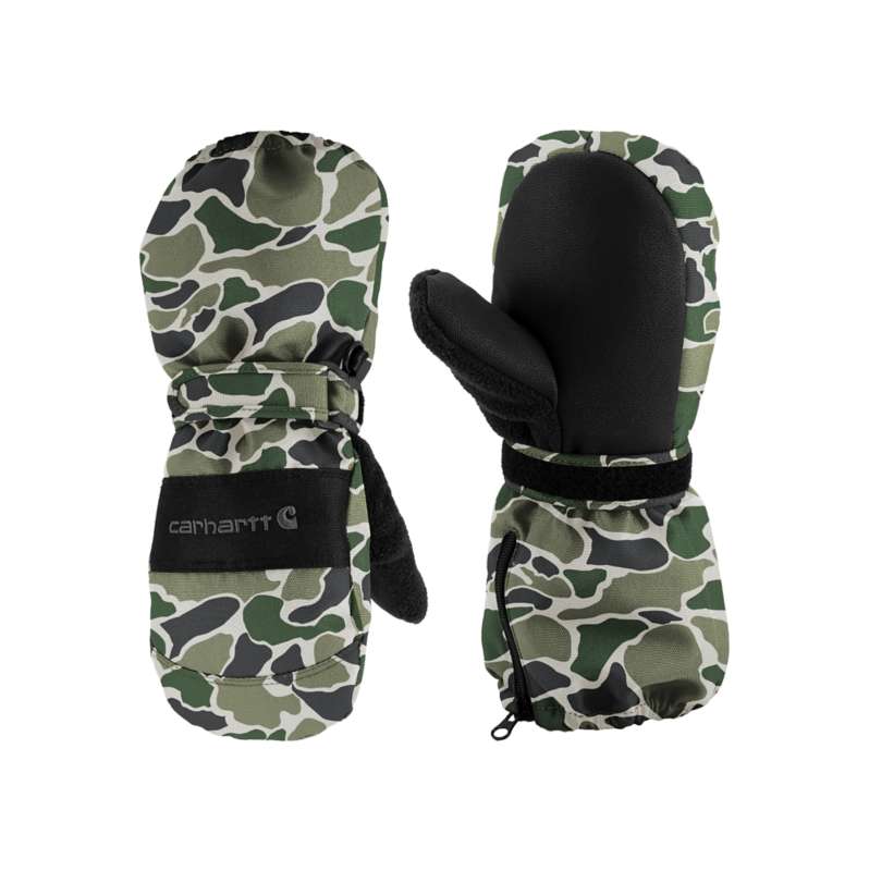Carhartt  Green Duck Camo Kids' Waterproof Insulated Zip Cuff Mitten