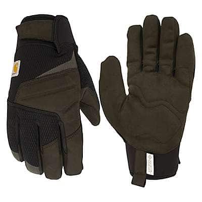Carhartt Men's Black Wind Fighter® Insulated Synthetic Leather Secure Cuff Gloves