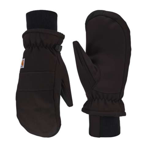 Женская утеплённая варежка Carhartt Duck из искусственной кожи с трикотажной манжетой, цвет: Чёрный