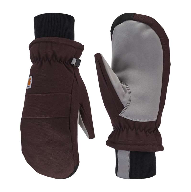 Carhartt  Deep Wine Women's Insulated Duck Synthetic Leather Knit Cuff Mitt