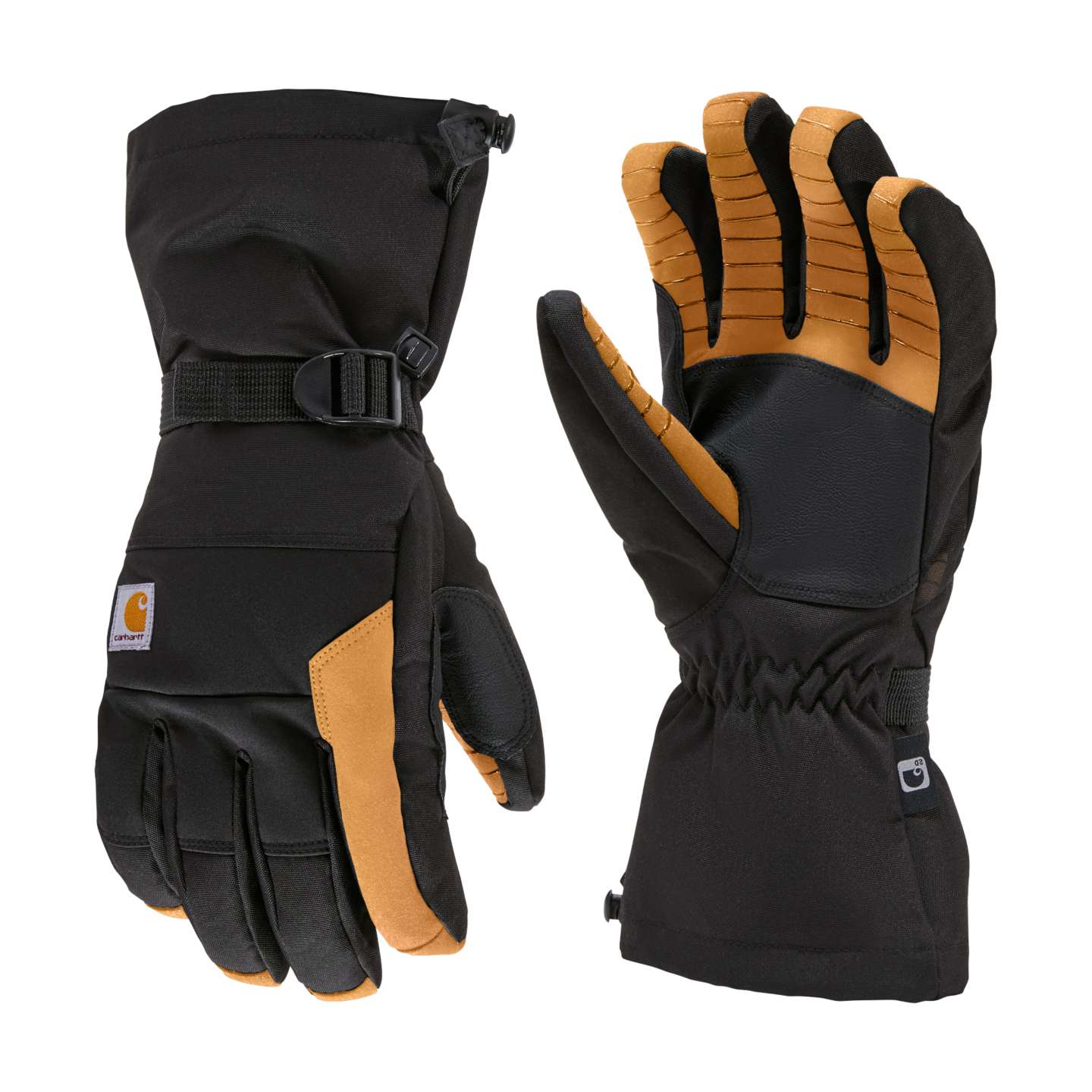 Мужские перчатки Carhartt Storm Defender™ Insulated Gauntlet Glove + Liner Combo, цвет: Чёрный — фото 1