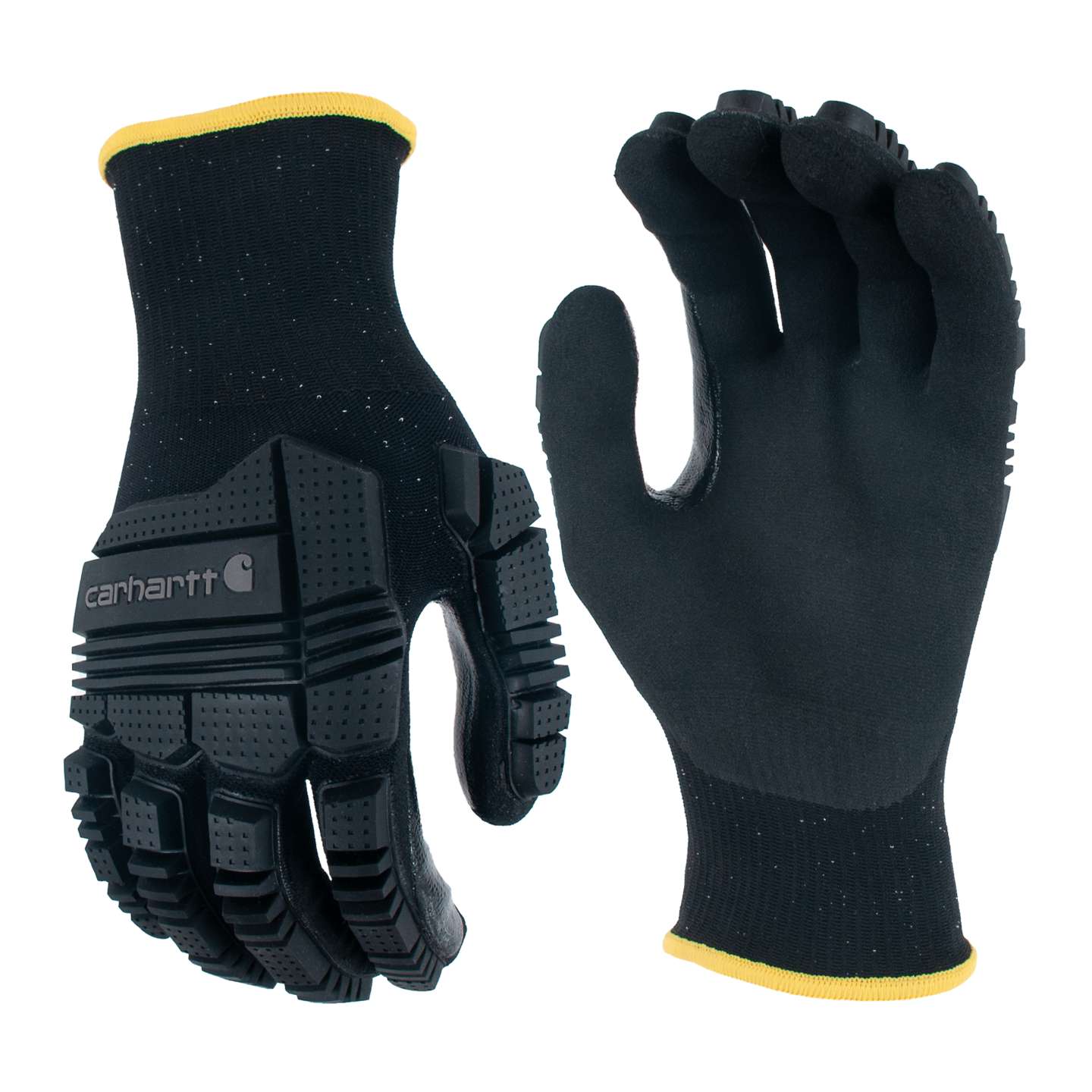 Мужские перчатки Carhartt Knuckle Guard Nitrile, цвет: Чёрный — фото 1