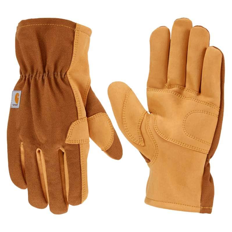 Carhartt  Carhartt Brown Women's Duck/Synthetic Leather Open Cuff Glove