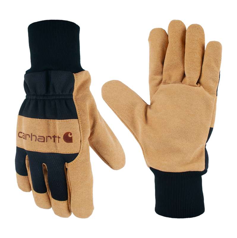 Carhartt  Black Barley Synthetic Suede Knit Cuff Glove