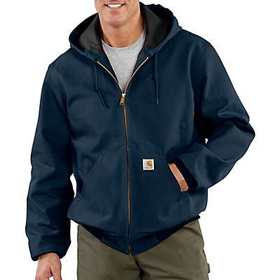 Carhartt Men's Dark Navy Loose Fit Firm Duck Thermal-Lined Active Jac