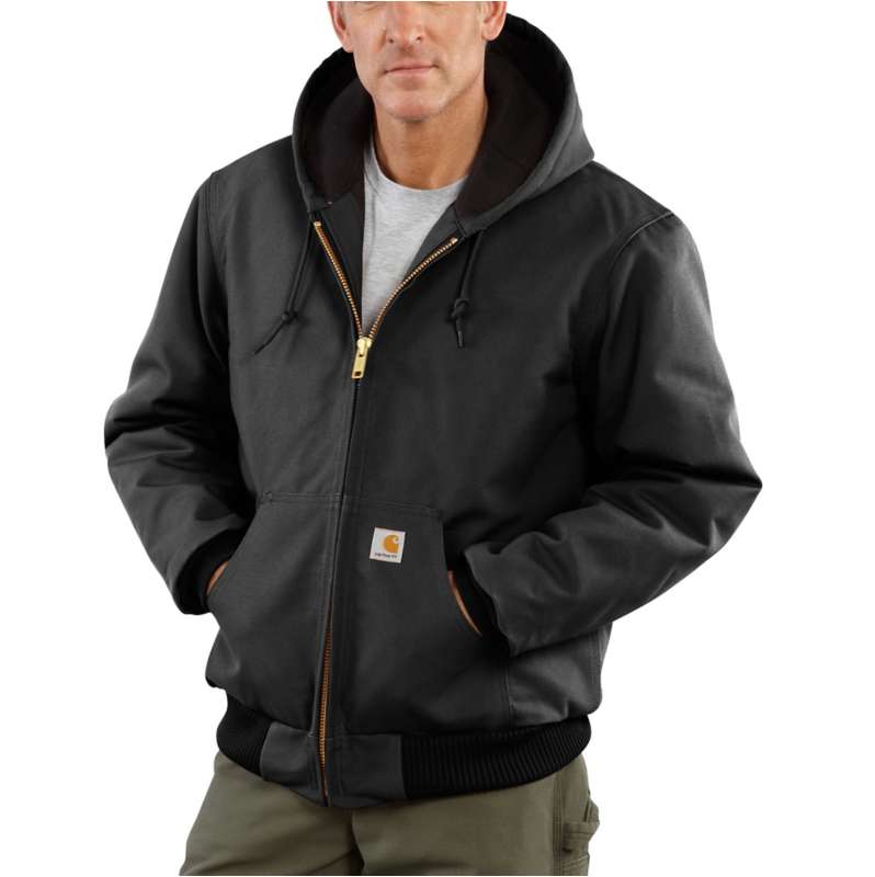 Carhartt  Black Men's Flannel-Lined Active Jac - Loose Fit - Firm Duck - 3 Warmest Rating