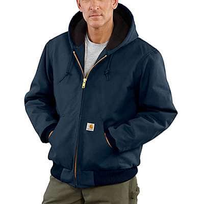 Carhartt Men's Dark Navy Flannel-Lined Active Jac - Loose Fit - Firm Duck - 3 Warmest Rating