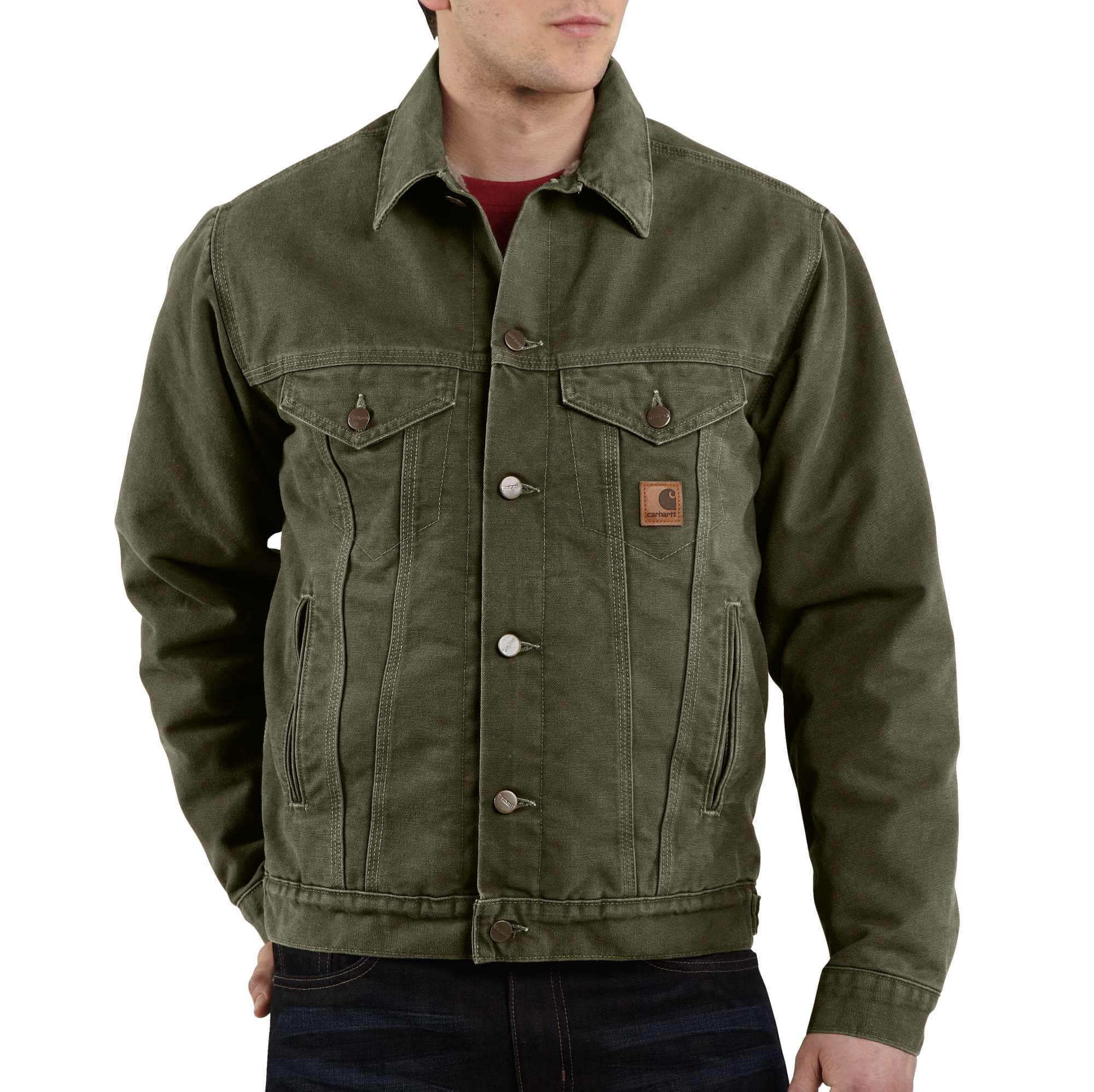 carhartt sherpa lined denim jacket