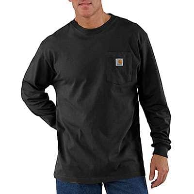 Carhartt Men's Navy Loose Fit Heavyweight Long-Sleeve Pocket T-Shirt