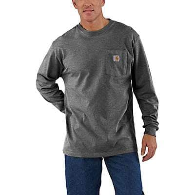 Carhartt Men's Black Loose Fit Heavyweight Long-Sleeve Pocket T-Shirt