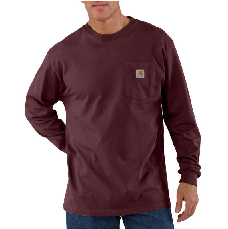 Carhartt Shirts: Men's Heavyweight Cotton Long Sleeve Thermal Knit Top K228  BLK