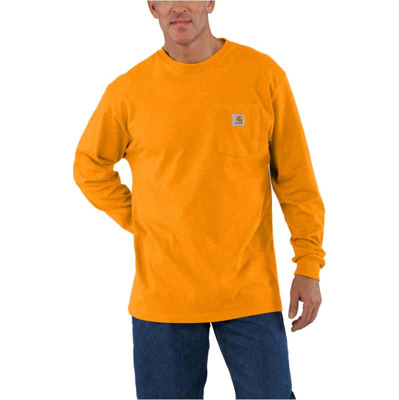 Carhartt  Rust Heather Loose Fit Heavyweight Long-Sleeve Pocket T-Shirt