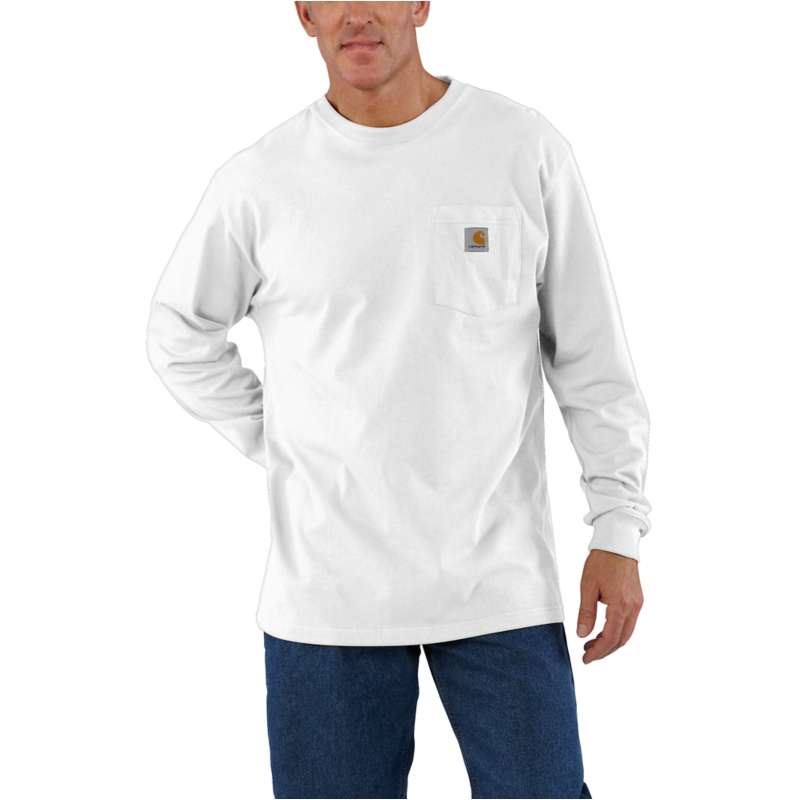 white carhartt pocket tee