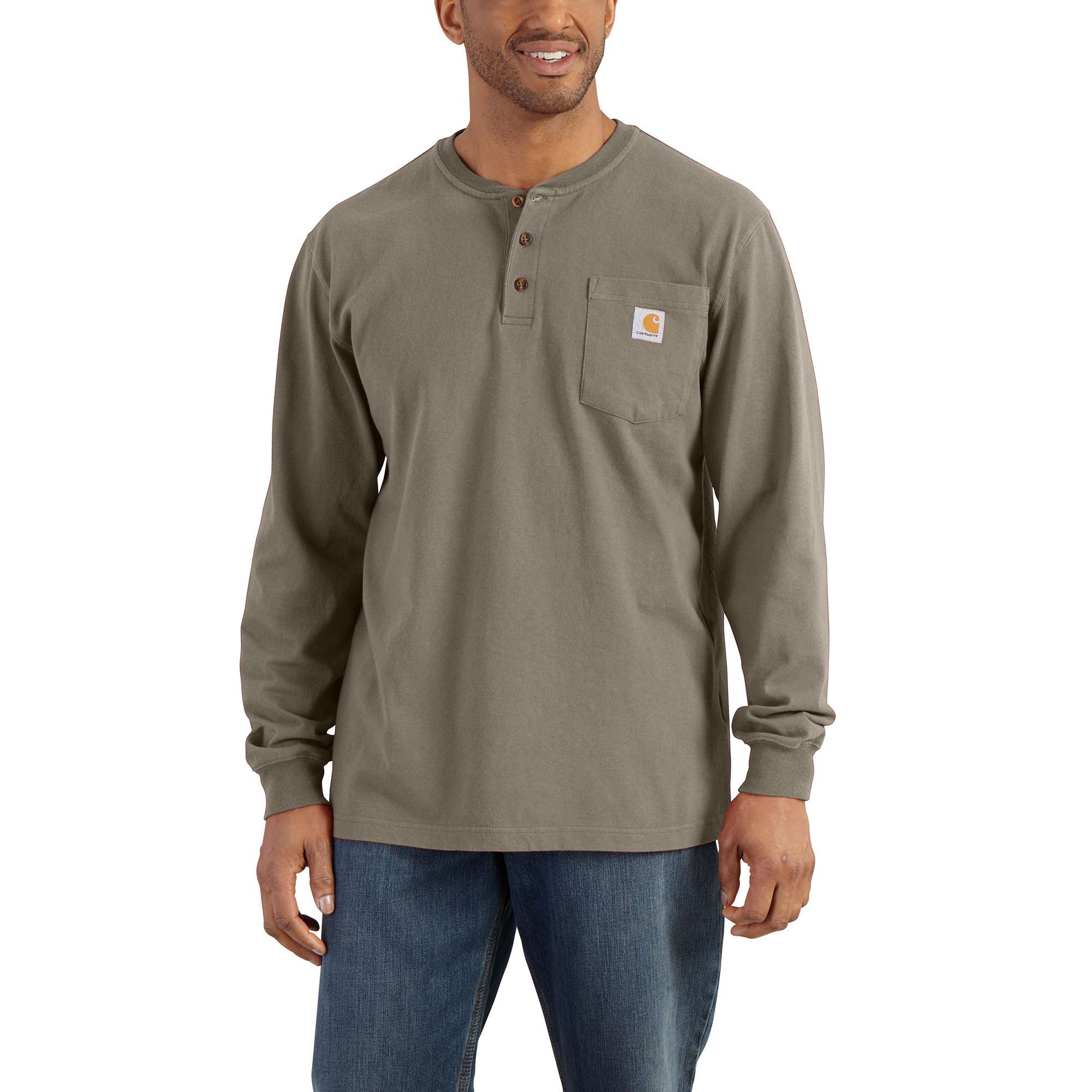 Loose Fit Heavyweight Long-Sleeve Pocket Henley T-Shirt | REG | Carhartt