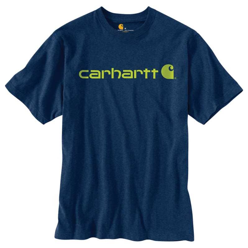 Carhartt  Dark Cobalt Blue Heather Loose Fit Heavyweight Short-Sleeve Logo Graphic T-Shirt