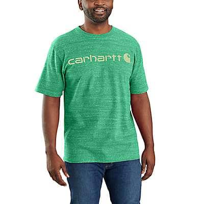 Carhartt Men's Carbon Heather Loose Fit Heavyweight Short-Sleeve Logo Graphic T-Shirt