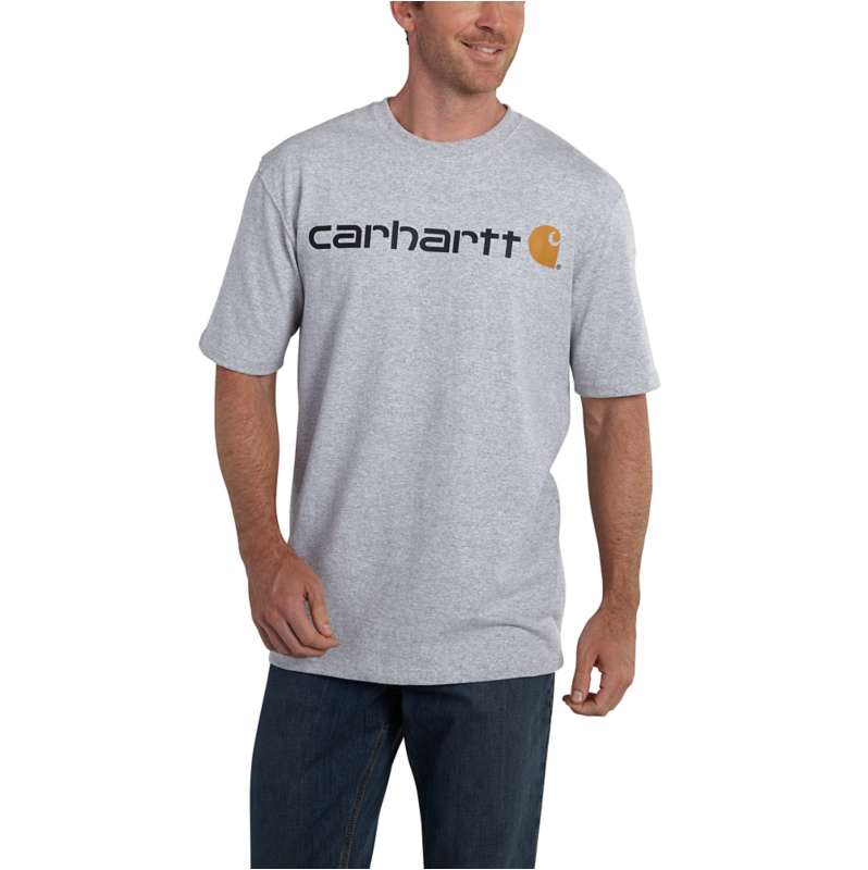 Carhartt  Heather Gray Loose Fit Heavyweight Short-Sleeve Logo Graphic T-Shirt