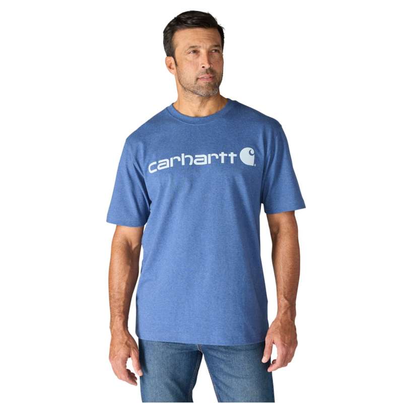 Carhartt  Dark Tranquil Blue Heather Dearborn Loose Logo T-Shirt