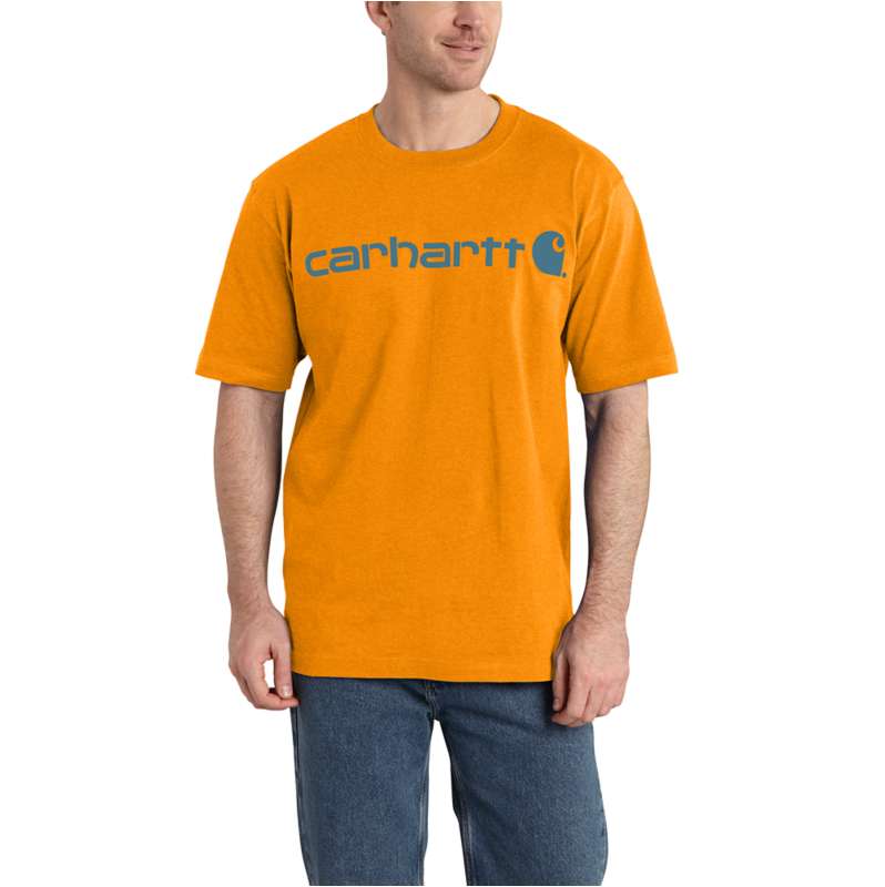 Carhartt  Rust Heather Loose Fit Heavyweight Short-Sleeve Logo Graphic T-Shirt