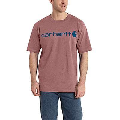 Carhartt Men's Black Loose Fit Heavyweight Short-Sleeve Logo Graphic T-Shirt