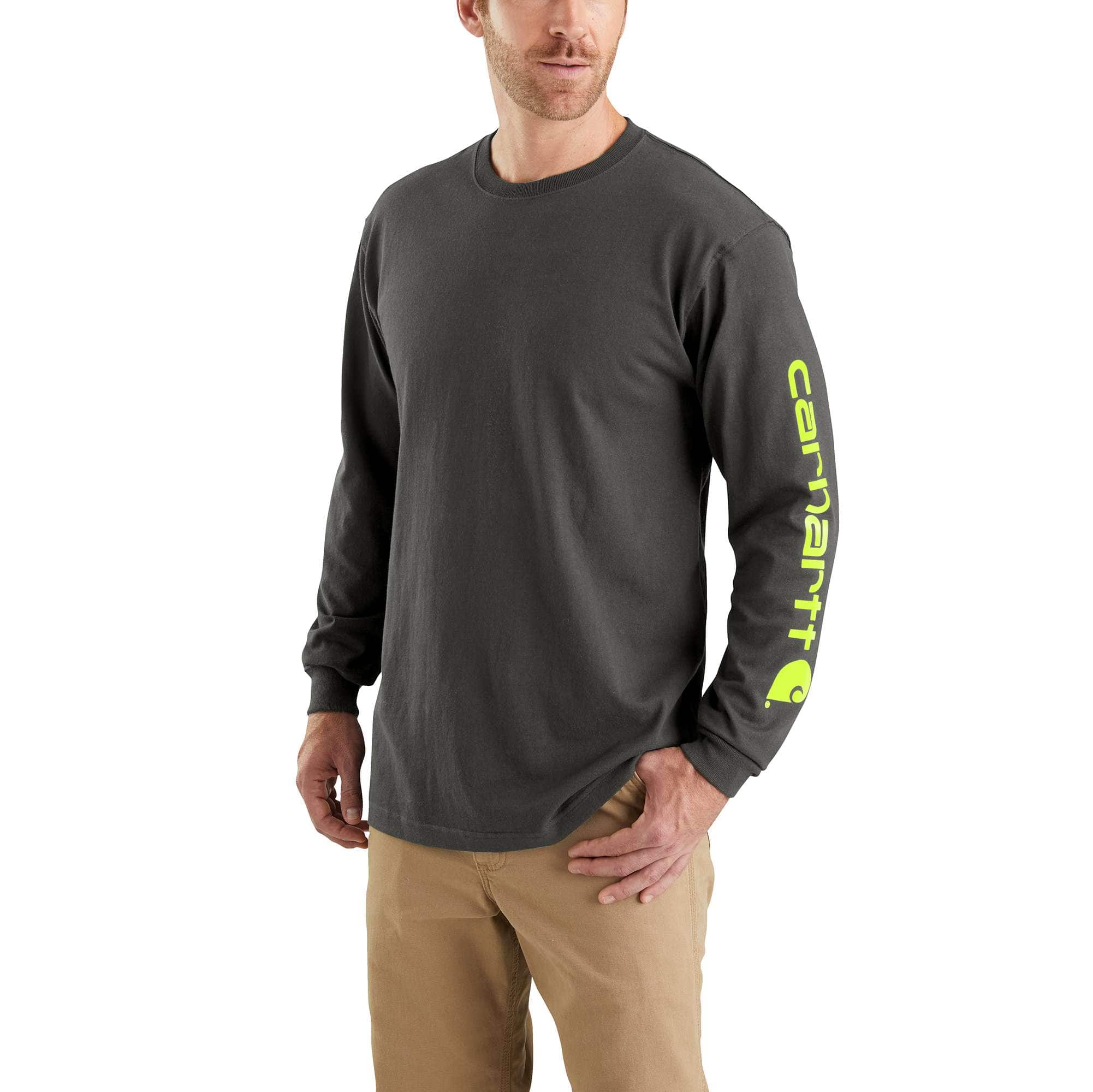 Men's Loose Fit Heavyweight Long-Sleeve Logo Sleeve Graphic T-Shirt | Carhartt